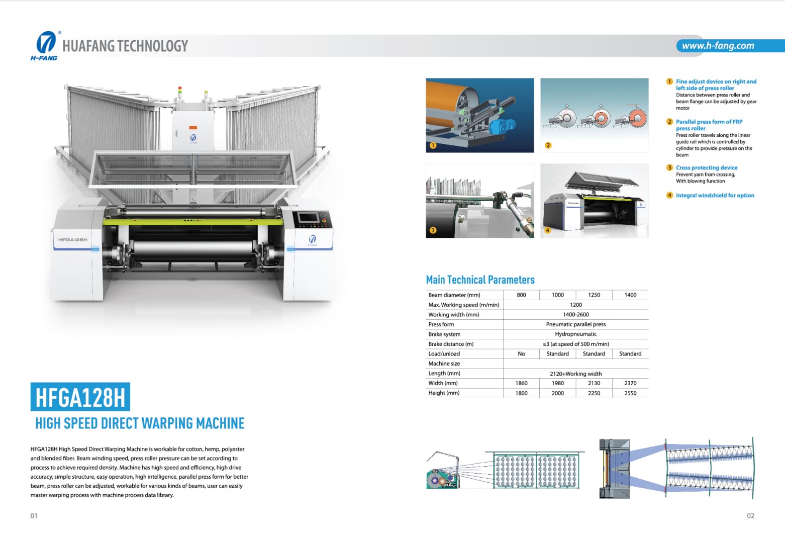 Direct warping machine HFGA128H
