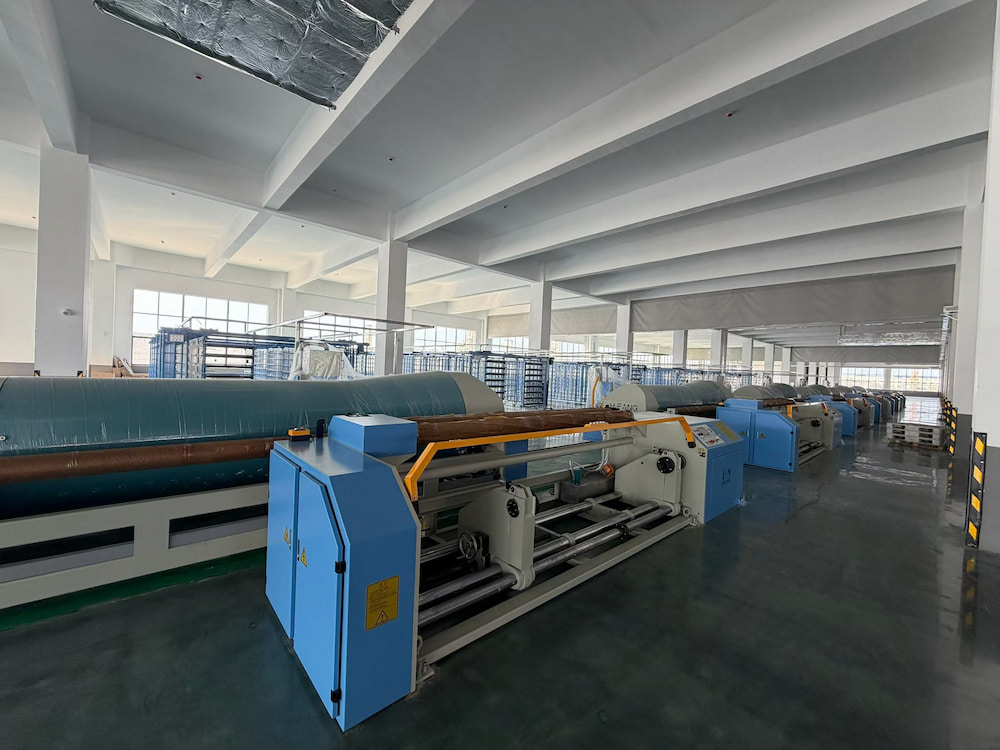 PLC controlled warping machine
